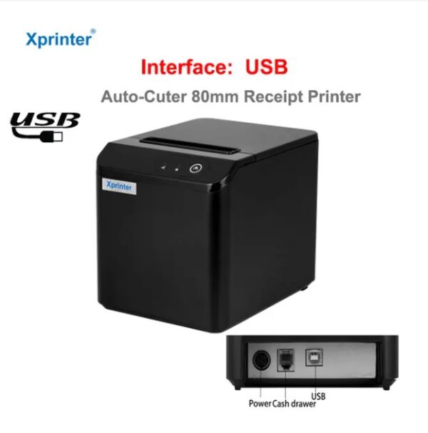 Thermal Receipt Bill Printer 80mm POS Printer, USB Receipt Printers with Auto Cutter Support Cash Drawer, USB Interface for Windows & Mac - Image 5