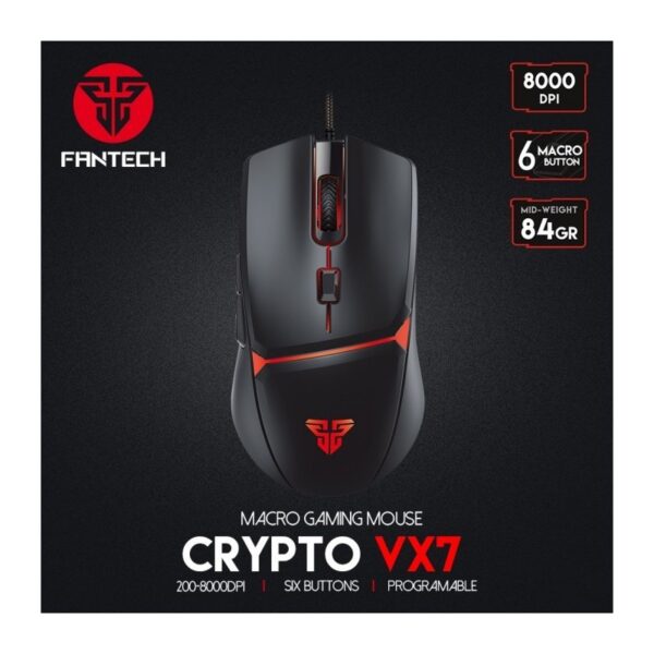 Fantech VX7 CRYPTO, Advanced Sensor 8000DPI, RGB Lighting, Wired Gaming Mouse - Image 2