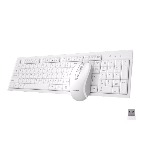 Metion C4120 Wireless Keyboard & Mouse Set | 2.4GHz USB Receiver | 104/105 Keys | 12 Multimedia Keys | Silent Typing & Clicks | Adjustable 800-1600 DPI Mouse | Windows & Mac Compatible