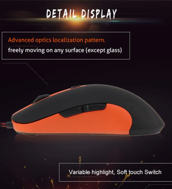 MeeTion GM30 Programmable Classic Gaming Mouse black-orange - Image 2