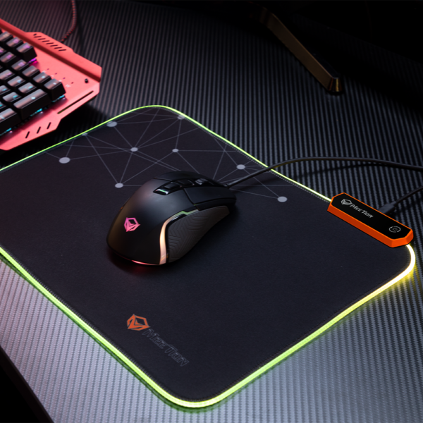 Meetion PD120 RGB Gaming Mouse Pad – Non-Slip Rubber Base, LED Backlit, Plug & Play - Image 2