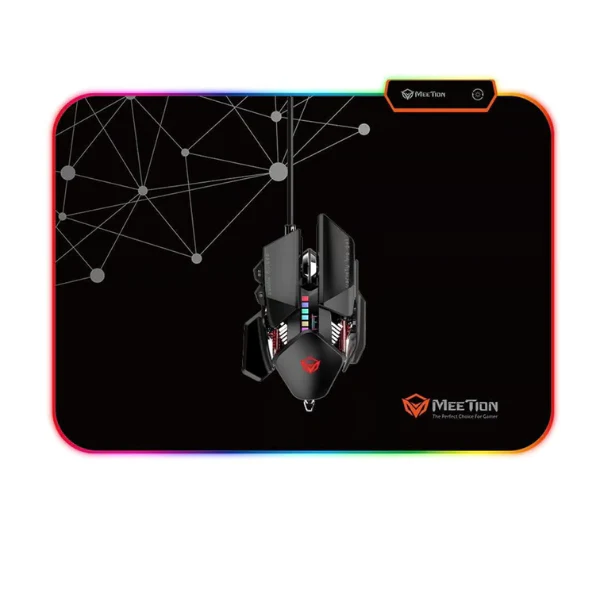 Meetion PD120 RGB Gaming Mouse Pad – Non-Slip Rubber Base, LED Backlit, Plug & Play