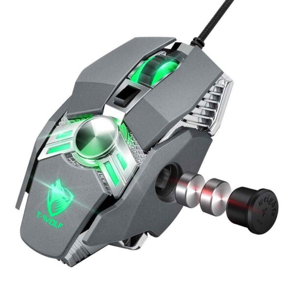 T-WOLF V10 WARRIOR BLACK RGB GAMING MoUSE - Image 3
