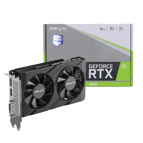 PNY NVIDIA GeForce RTX 3050 6GB GDDR6 VERTO Dual Fan Graphics Card
