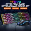 T-WOLF TF270 Colorful Light Effect Retro Gaming Wired Keyboard And Mouse Set - Image 7