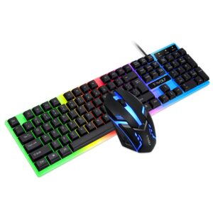 T-Wolf TF230 Wired RGB Keyboard And Mouse Set 104 Keys Mechanical Feel Keyboard
