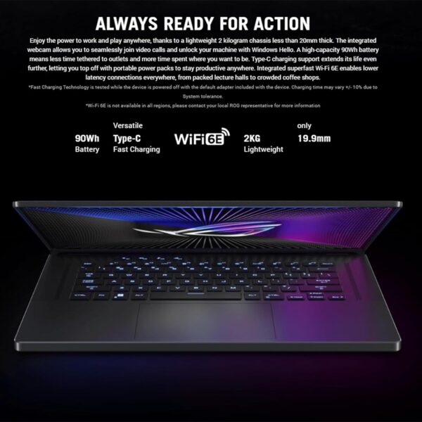 Asus Rog Zephyrus G16 GU603VI , Intel Core i7-13620H, 16GB RAM, 512GB SSD, RTX 4070 8GB Graphics, 16-inch WUXGA IPS HDR Display 165Hz , Windows 11 Home, Backlit  KB , Eclipse Gray - Image 5