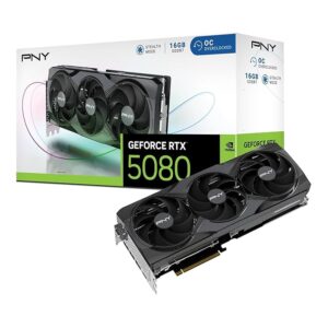 PNY NVIDIA GeForce RTX 5080 OC 16GB GDDR7 Triple Fan Graphics Card