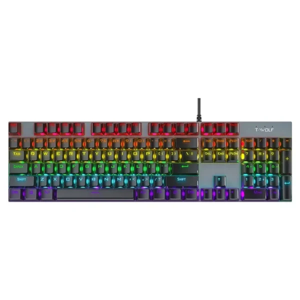T-WOLF T17 Wired USB Keyboard 104 Keys Color Backlit Mechanical Gaming Keyboard for Computer - Image 10