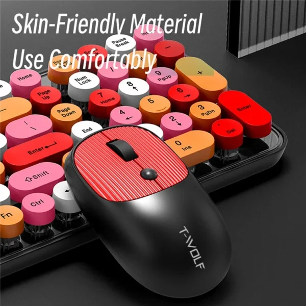 T-WOLF TF350 Dot Punk Wireless Keyboard Mouse Combo - Image 3