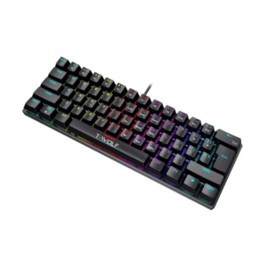 T-WOLF T61 Computer Laptop Gaming Keyboard USB Wired Colorful Backlit 61-Key Mechanical Keyboard