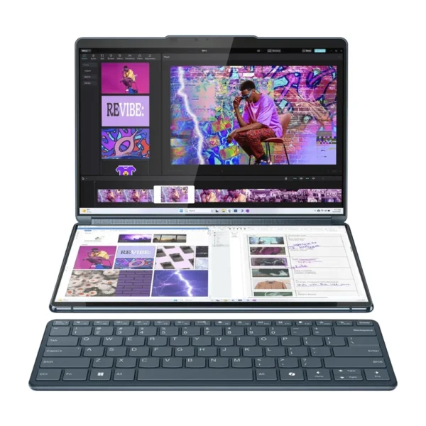 Lenovo Yoga Book 9i, Intel Core Ultra 7 155U, 1TB SSD, 16GB DDR5, 13.3 Inch, 2880x1800, Integrated Intel Graphics, W11P, Tidal Teal, 1 Year Warranty