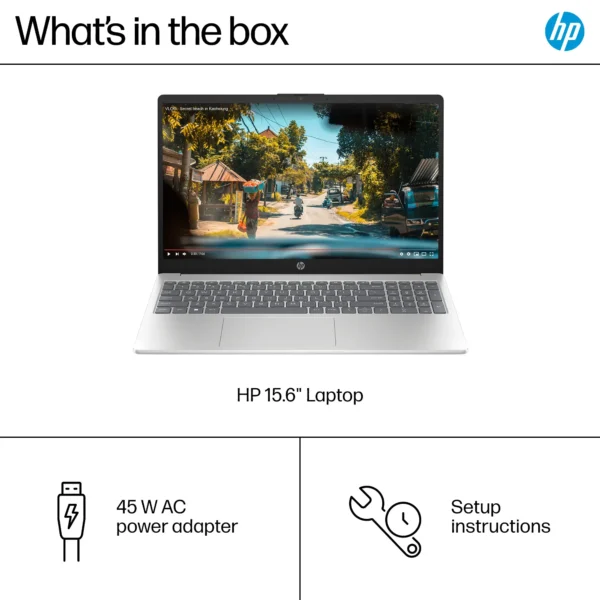 HP 15-FD0005DX Core™ i5-1235U | 8GB DDR4 RAM ; 512 SSD NVMe | 15.6 inches HD TouchScreen Micro-Edge Display | Intel Iris Xe Graphics | Windows 11 Home in S Mode | Natural Silver - Image 5