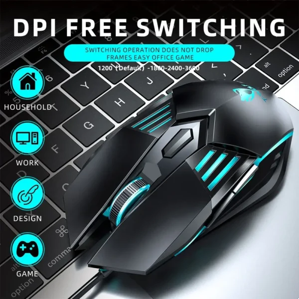 T-Wolf G560 Wired Mouse Colorful Luminous Gaming Mouse - Image 3