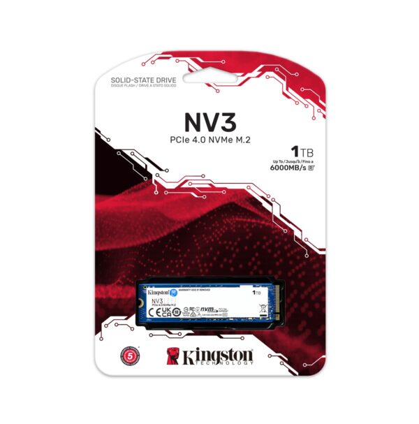 Kingston PCIe NVMe NV3 Gen4 1TB | R/W: 6,000/4,000MB/s