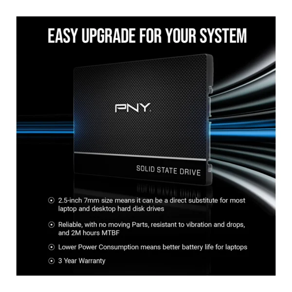 PNY 500GB CS900 SATA III 2.5″ Internal SSD - Image 3
