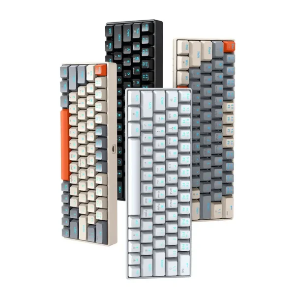 T-WOLF T30 Mechanical Keyboard Wired + Wireless + Bluetooth-compatible 3-Mode RGB Gaming Keyboard 63 Keys - Mix Color