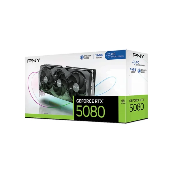 PNY NVIDIA GeForce RTX 5080 OC 16GB GDDR7 Triple Fan Graphics Card - Image 4