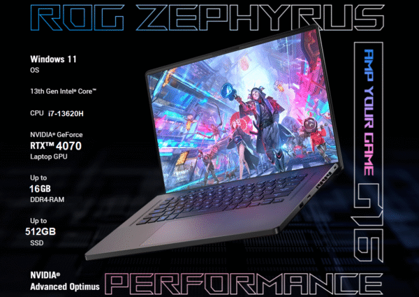 Asus Rog Zephyrus G16 GU603VI , Intel Core i7-13620H, 16GB RAM, 512GB SSD, RTX 4070 8GB Graphics, 16-inch WUXGA IPS HDR Display 165Hz , Windows 11 Home, Backlit  KB , Eclipse Gray - Image 6
