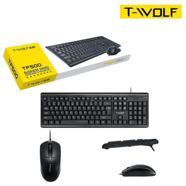 T-WOLF TF500 Keyboard and Mouse Combo USB Wired keyboard by HighTech - Image 4