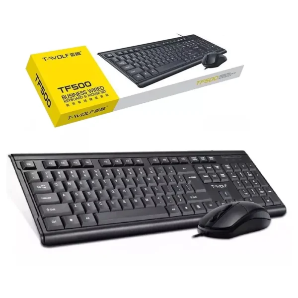 T-WOLF TF500 Keyboard and Mouse Combo USB Wired keyboard by HighTech - Image 3