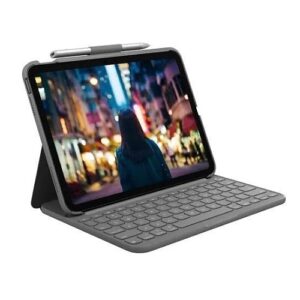Logitech Slim Folio Bluetooth Keyboard Case for iPad 10th Generation – Oxford Grey (English Layout)