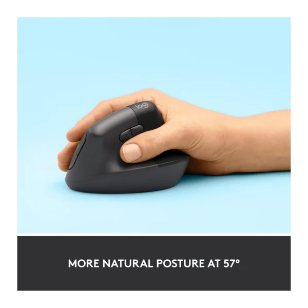 Logitech Lift Vertical Ergonomic Mouse – Graphite / Black - Image 2