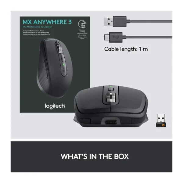 Logitech MX Anywhere 3S Wireless/Bluetooth Mouse – Graphite - Image 2