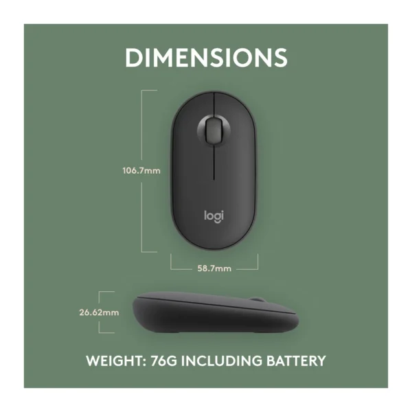Logitech M350S Pebble 2 Bluetooth Mouse – Graphite - Image 3