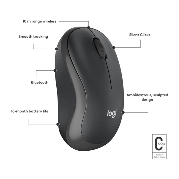 Logitech M240 Silent Bluetooth Mouse – Graphite - Image 4