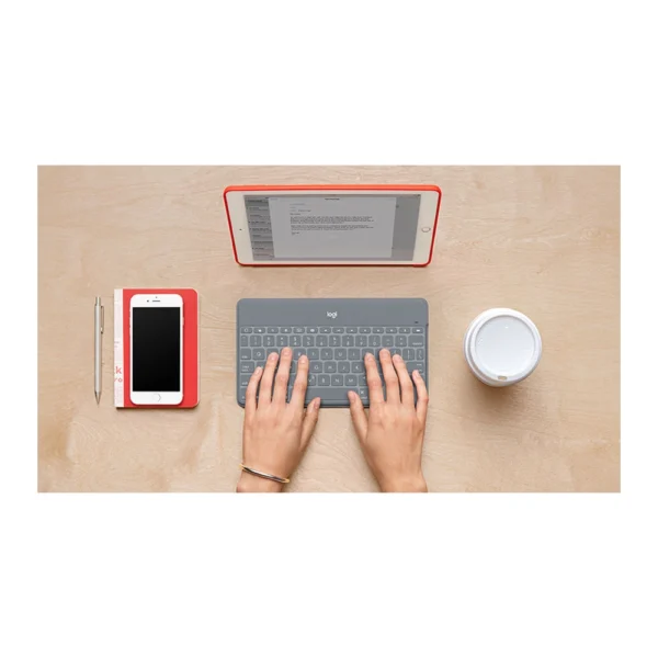 Logitech Keys-To-Go - Ultra-Light, Ultra-Portable Wireless Keyboard for iPhone, iPad, Apple TV, and Mac - Classic Grey - Image 2