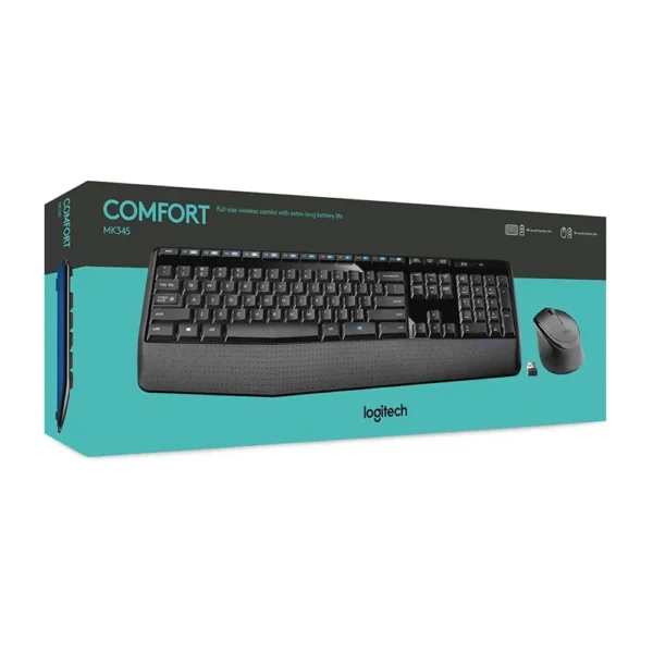 Logitech MK345 - Comfort Wireless Mouse and Keyboard Combo with Palm Rest and Long Battery Life - Image 2