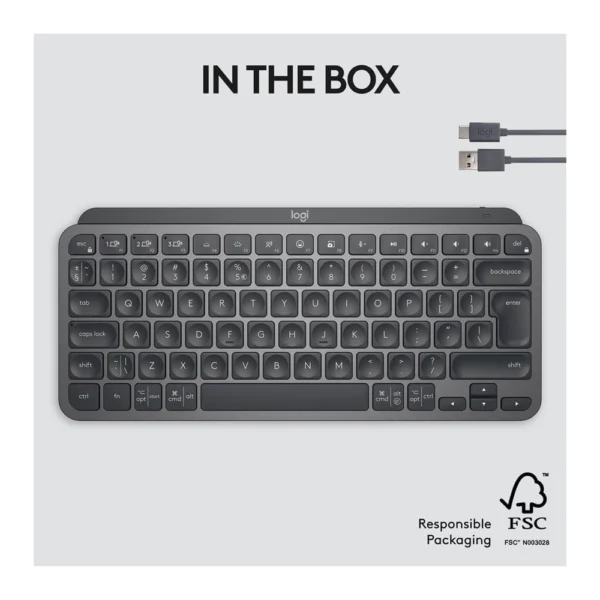 Logitech MX KEYS MINI - Compact Wireless Keyboard with Illuminated Keys and Easy-Switch Connectivity - Image 5
