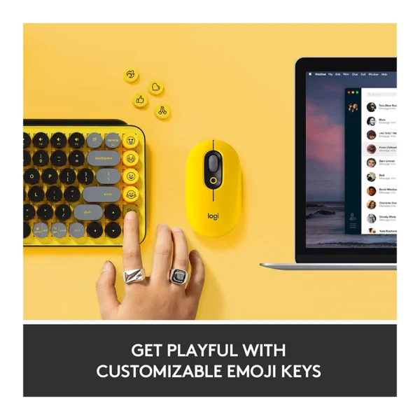 Logitech POP Keys Wireless Mechanical Emoji Keyboard – Blast Yellow - Image 4