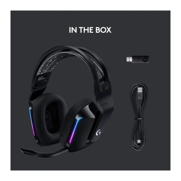 Logitech G733 Wireless RGB Gaming Headset – Black - Image 7