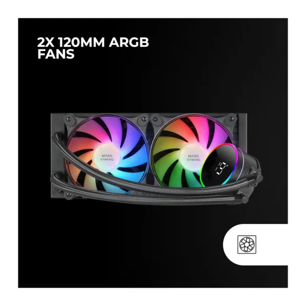 Mars Gaming ML-LCD240 White – AIO Water cooling (Black) - Image 2