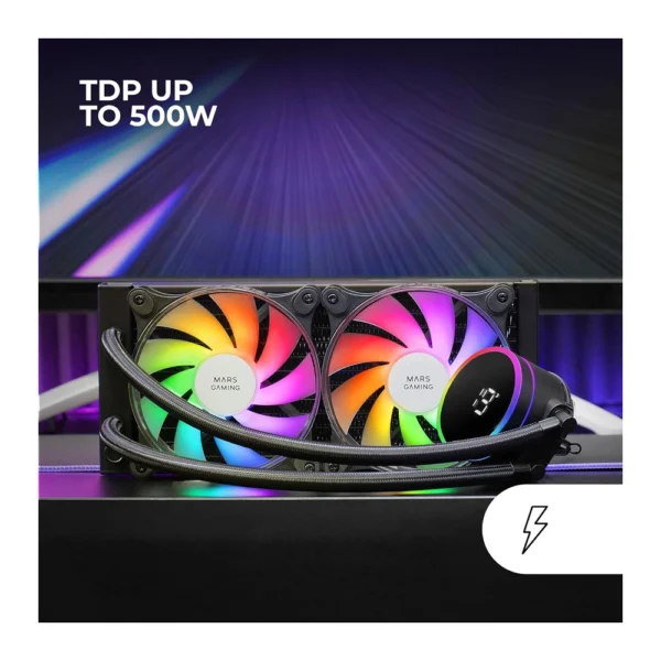 Mars Gaming ML-LCD240 White – AIO Water cooling (Black) - Image 5