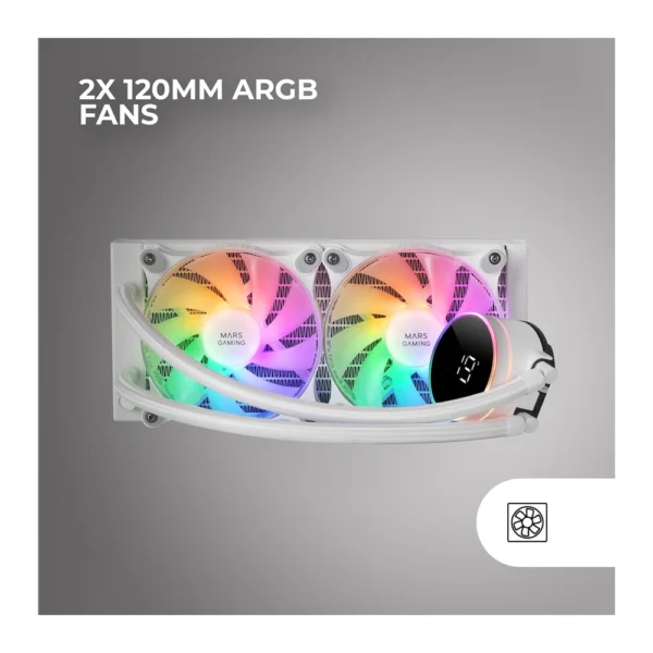 Mars Gaming ML-LCD240 White – AIO Water cooling (white) - Image 2