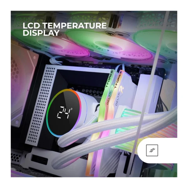 Mars Gaming ML-LCD360 White AIO Water cooling – 600W TDP - Image 4