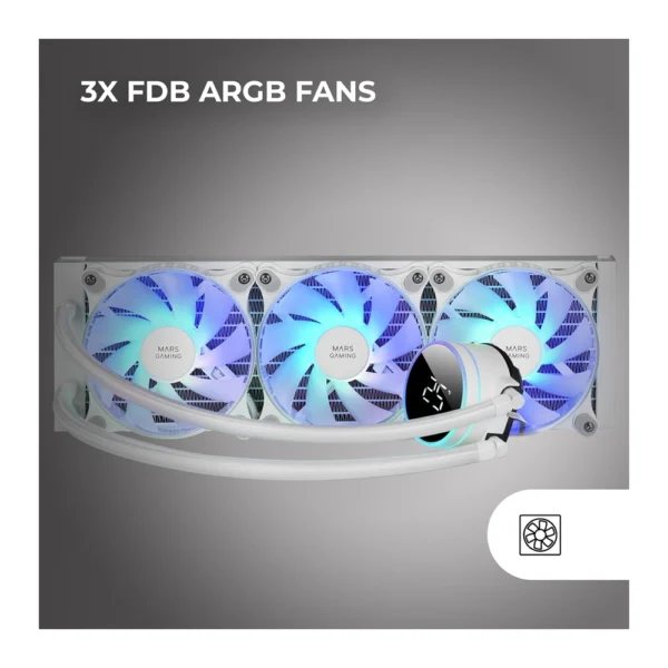 Mars Gaming ML-LCD360 White AIO Water cooling – 600W TDP - Image 5