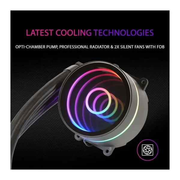 Mars Gaming ML-ONE240 Water cooling AIO – Black Edition - Image 4