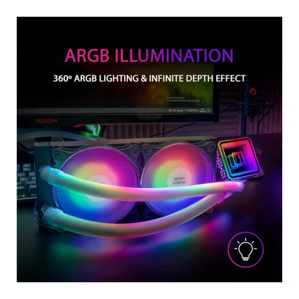 Mars Gaming ML-Ultra240 Water cooling AIO – Black - Image 2