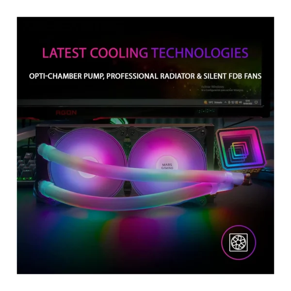 Mars Gaming ML-Ultra240 Water cooling AIO – Black - Image 3
