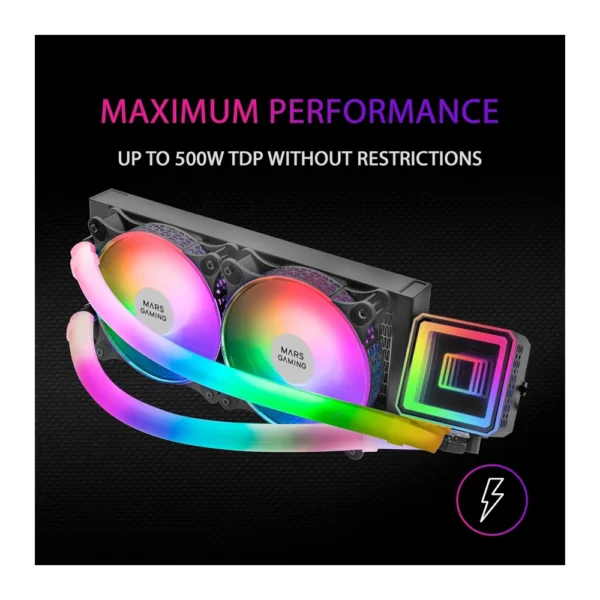 Mars Gaming ML-Ultra240 Water cooling AIO – Black - Image 5