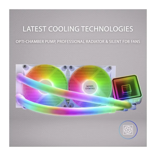 Mars Gaming ML-Ultra240 Water cooling AIO – White - Image 4