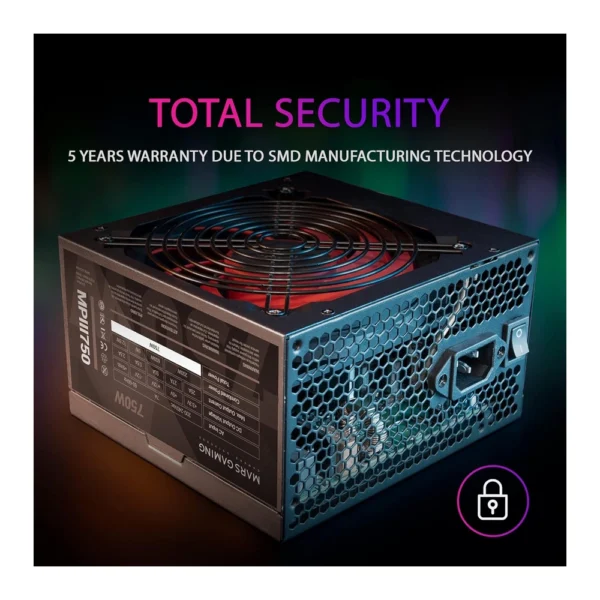 Mars Gaming PSU MPIII 750W- 5 Years Warranty - Image 2