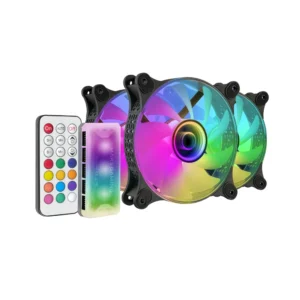 Mars Gaming MF-3DKIT – 3x12cm Infinite Mirror ARGB Fans -Black