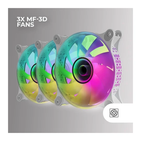 Mars Gaming MF-3Dkit – 3x12cm Infinite Mirror Fan – White - Image 4
