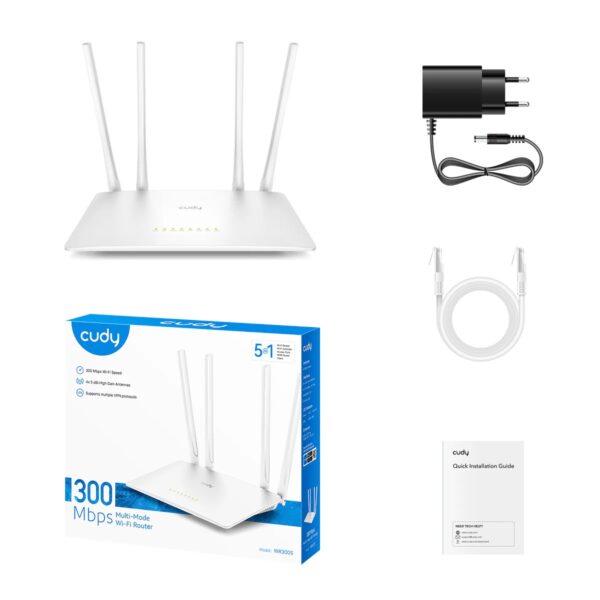 CUDY WIRELESS ROUTER 4 ANTENNA WR300S - Image 2