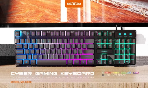 MOXOM MX-KB09, USB Gaming Keyboard Rainbow BackLight - Image 6